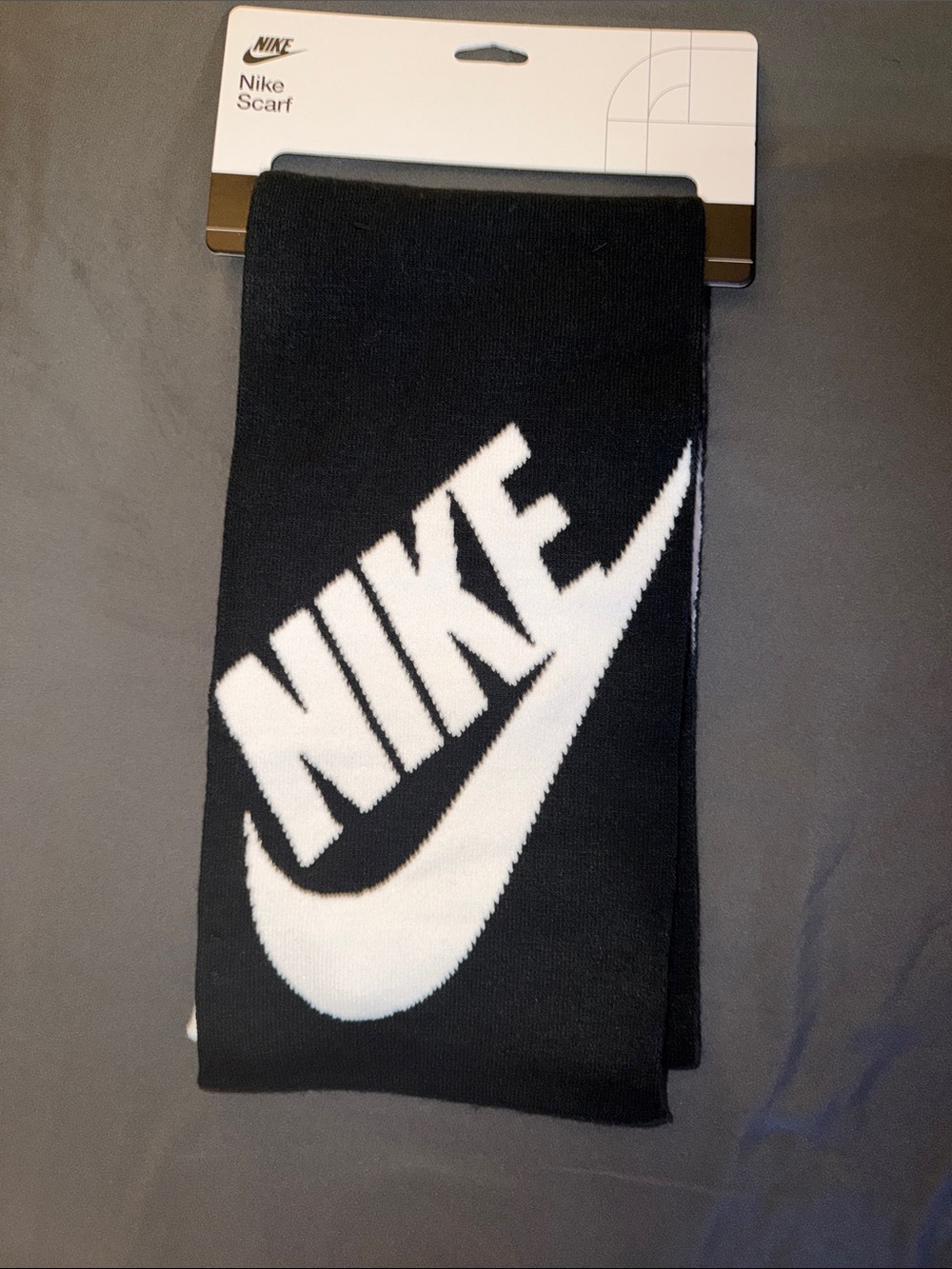 Nike Black and White Logo Knit Scarf